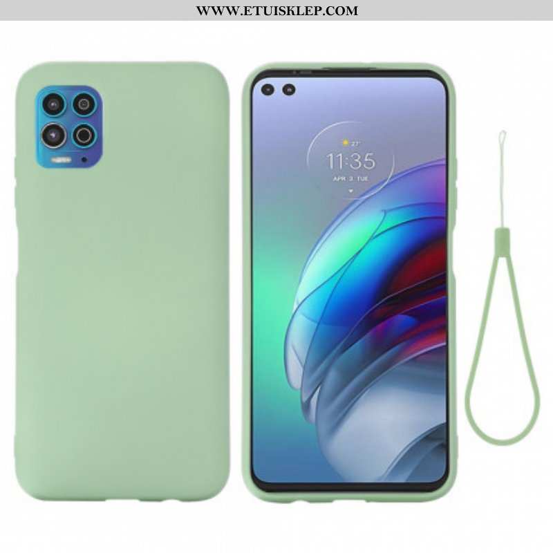 Etui do Moto G100 Płynny Silikon Ze Smyczą